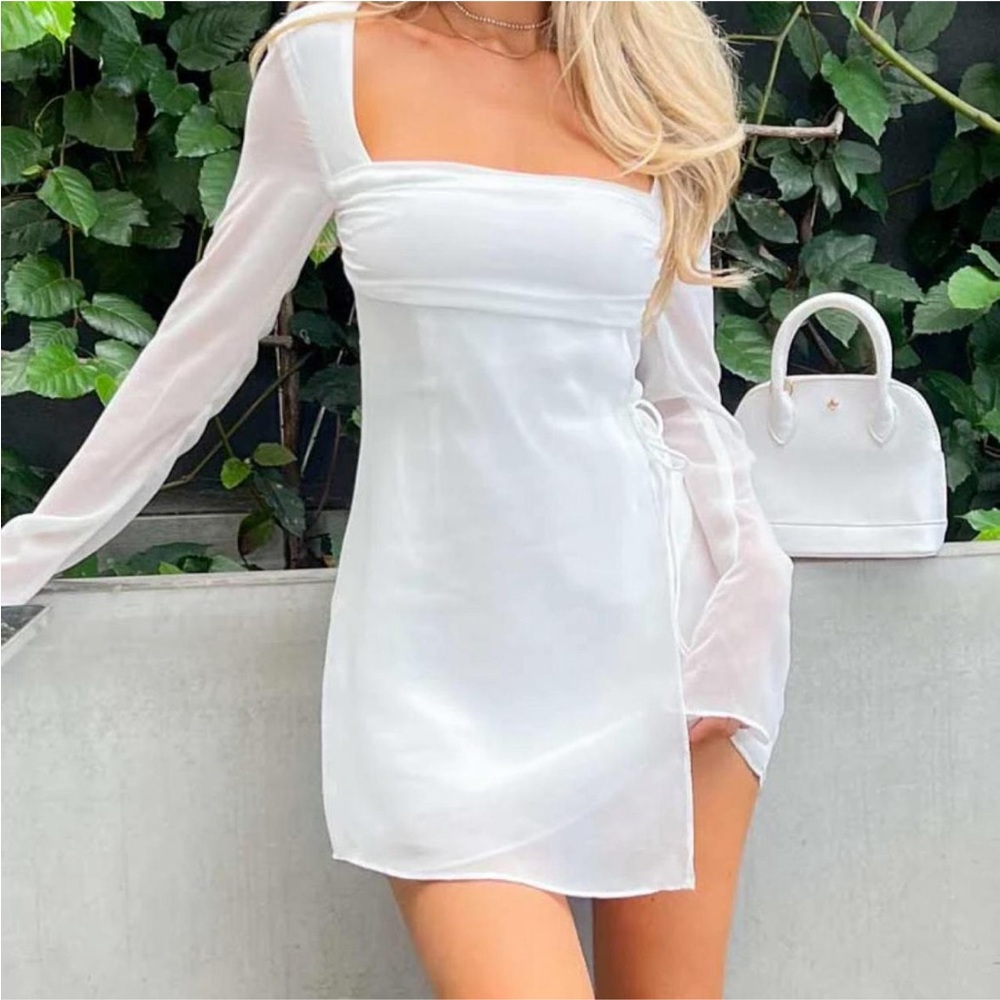 White Long Sleeve Dress